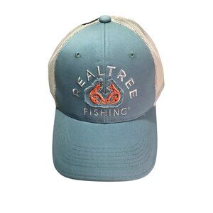 Realtree Fishing Unisex Adjustable Mesh Snapback Blue/White Truckers Style NEW